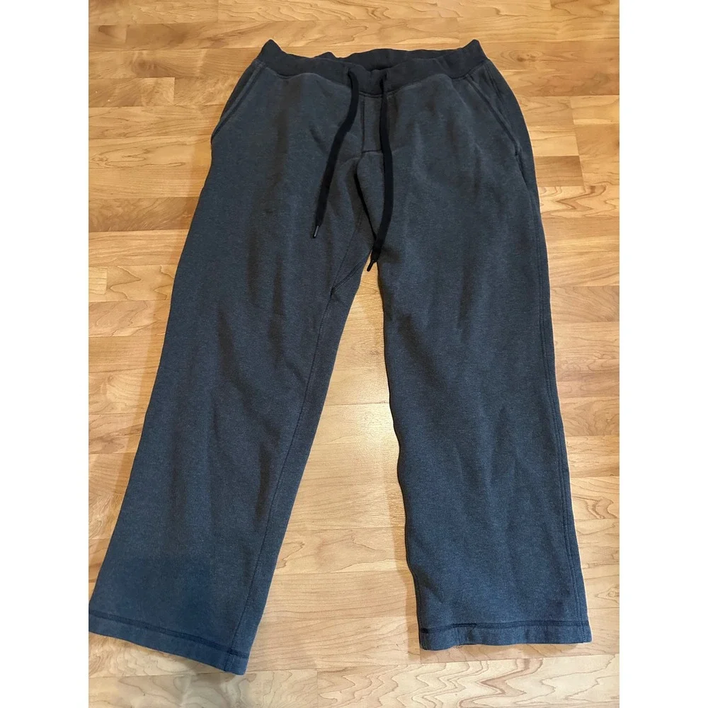 Mens Lululemon gray‎ black sweatpants drawstring size XXL